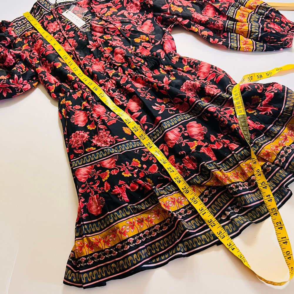 Alice + Olivia Dress Sedona Mandarin Silk Blend Multicolored Size 2 NWT - Picture 12 of 13